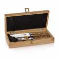 Steak Champ - steak knife set for 2 people, (2 knives + 2 forks) - 4 pcs - wooden box