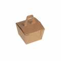 Einweg Naturesse Take Away Box, mit Henkel, Kraft/PLA, 9x9x6,5cm, 500ml - 450 St - Karton