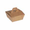 Einweg Naturesse Take Away Box, mit Henkel, Kraft / PLA, 12x12x6,5cm, 900ml - 200 Stück - Karton