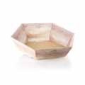 Gift basket, hexagonal, wood, -medium-, 380x340x75/130 - 1 pc - loose