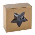 Gift box with star window, natural, 200x200x100mm - 1 pc - loose