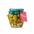 Green olives, stoneless, Gordal, with rosemary and garlic, Torremar SL - 580g - Glass