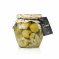 Green olives, stoneless, Gordal, with onions, Torremar SL - 580g - Glass