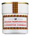 Sinaasappel, Druivenmousse, Clementine en Kumquat, 4 Citrusmarmelade, Confiture Parisienne - 250 gram - Glas