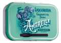 Liquirizia lattina verde, pure in large pieces, licorice pastilles can Medaglie, Amarelli - 12 x 40 g - display