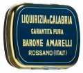 Liquirizia lattina blu, pure in small pieces, liquorice pastilles tin Baron Amarelli, Amarelli - 12*20g - screen