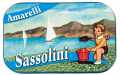 Liquirizia Sassolini, colorful pebble dragees, licorice dragees with mint in the shape of pebbles, Amarelli - 12 x 40 g - display