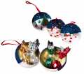 Blikken kerstballen in pvc-doos, metalen kerstboomballen met chocoladepralines, Venchi - 49g - deel
