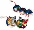Tin Baubles in pvc box, Christbaumkugeln aus Metall m. Schokoladenpralinen, Venchi - 49 g - Stück