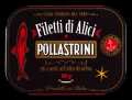 Filetti di Alici piccanti all` Olio di Oliva, spicy anchovy fillets in olive oil, Pollastrini - 100 g - can