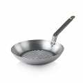 deBUYER Mineral B Element iron pan with grill bottom, Ø 26cm, 4cm high - 1 pc - carton