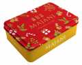 Christmas Tin, small, Gem. Schokoladenkugeln m. Milchcreme + Zartb.schok, Majani - 100 g - Dose