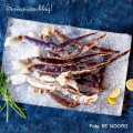 King crab legs and claws, raw, halved, size M, 68°N - 400g - Cardboard