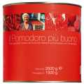 San Marzano, heilir, skraeldir tomatar af San Marzano tegundinni, Il pomodoro piu buono del Vesuvio fra Kampaniu / Italiu - 2.500 g - dos