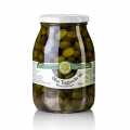 Oliven Mischung, grüne & schwarze Taggiasca-Oliven, ohne Kern, in Öl, Venturino - 950 g - Glas