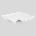 Plat d`un sol us Wave, de fibres de canya de sucre, blanc, quadrat amb ona, 8 x 8 cm - 100 peces - bossa