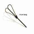 Bamboo skewers, with heart, black, 9 cm - 100 hours - bag