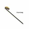 Bamboo skewers, with loop (ring end), black, 9 cm - 100 hours - bag