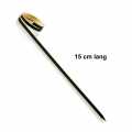 Tusuk sate bambu, ujung lingkar, hitam, 15cm - 100 buah - tas