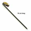 Tusuk sate bambu, dengan lingkar (ujung cincin), hitam, 18 cm - 100 buah - tas