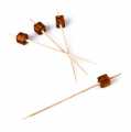 Wooden skewers, with an amber-colored cube, 9 cm - 100 hours - bag