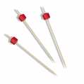 Wooden skewers - with transparent red cube, 9 cm - 100 hours - bag