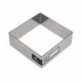 deBUYER frame, square, stainless steel, 12 x 12cm, 4,5cm high - 1 pc - loose