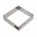 deBUYER frame, square, stainless steel, 16 x 16cm, 4.5cm high - 1 pc - loose