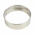 Stainless steel ring cookie cutter, smooth, Ø 8cm, 2.5cm high, 0.3mm thick - 1 St - Loosely