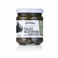 TARTUFLANGHE Salsa Mediterranea, Tapenade mit Sommertrüffel - 180 g - Glas