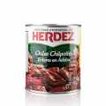 Chilipeber chipotles, roeget, i krydret sauce, Herdez - 2,75 kg - kan