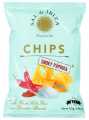 Patates fregides de pebre vermell fumat, xips de patates fregides amb pebre vermell fumat, sal d`Eivissa - 125 g - Peca