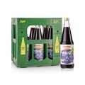 Merlot thrugusafi, dokkur, 100% bein safi, Voelkel, lifraenn - 4,2 l, 6 x 700ml - Innborgunarkassi