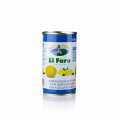 Green olives, pitted, with lemon paste, in brine, El Faro - 350g - can