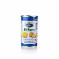 Green olives, without kernel, with orange paste, in Lake, El Faro - 350 g - can