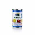 Green olives, without core, with tomato, in Lake, El Faro - 350 g - can