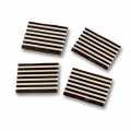 Decoratieve plaat domino rechthoek wit / donkere chocolade gestreept, 32 x 49 mm - 1,2 kg, ca.380 St - karton