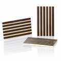 Deko-Aufleger Stripes - Rechteck, weiße / dunkle Schokolade, gestreift, 25 x 40 mm - 680 g, 350 St - Karton