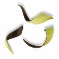 Adorno decorativo Twist Green - con revestimiento verde, chocolate negro, 20 x 80 mm - 140g, 80 piezas - Cartulina