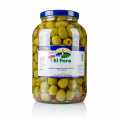 Green giant olives, with peppers, in Lake, El Faro - 3.7 kg - Glass