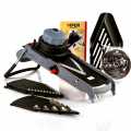Mandolin Viper, rydhfriu stali, hnifur slettur og bylgjadhur, Julienne 4+10mm, af Buyer - 1 stykki - Pappi